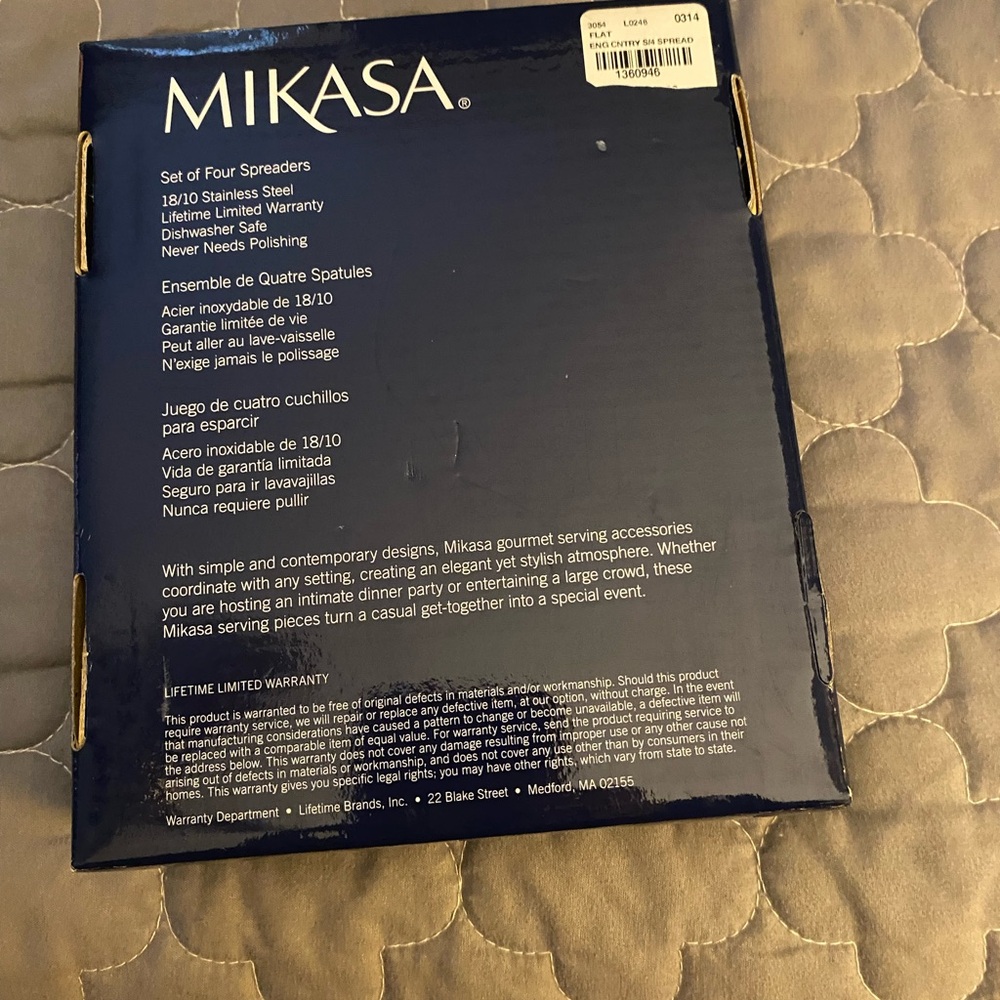 Mikasa Silver Stainless Steel Spreaders - Picture 2 of 4
